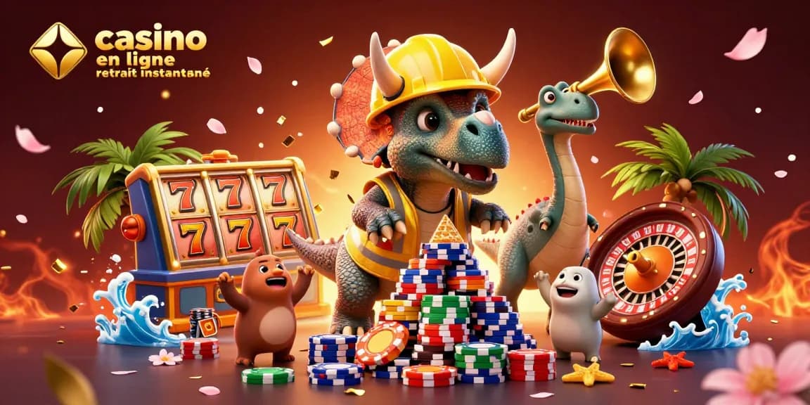 Profitez d'une expérience de jeu avec des casinos en ligne retrait instantané et une illustration festive.