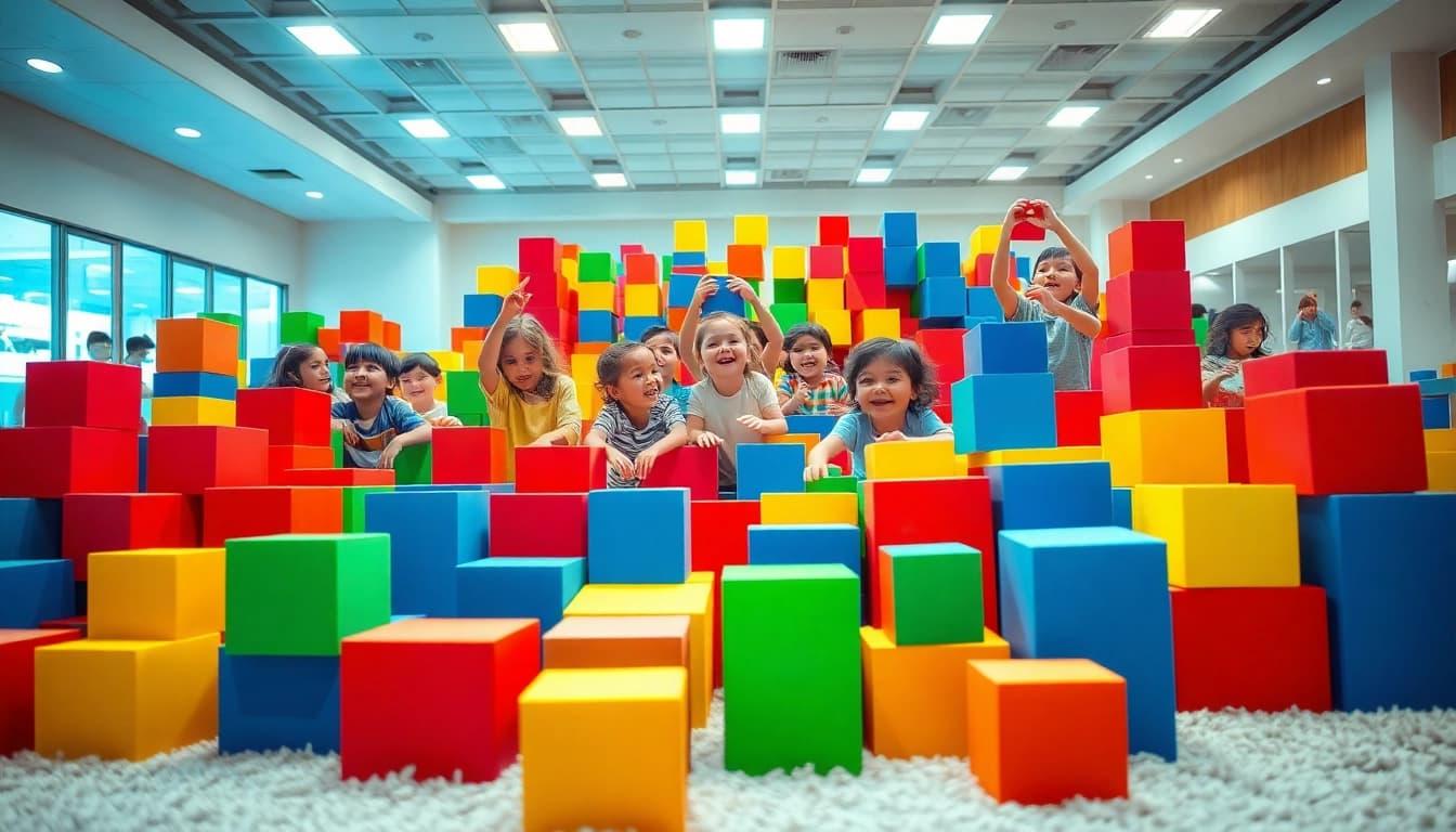 Find out more about creative indoor play with colorful foam building blocks for children.
