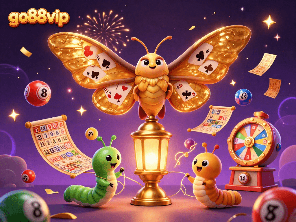 Engage with go88vip through colorful lottery elements and vibrant casino scenes.