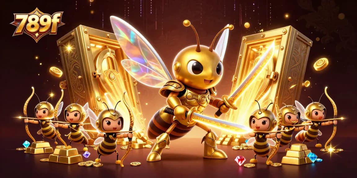Experience thrilling gameplay with 789f's dynamic casino-themed illustration featuring a hornet warrior.
