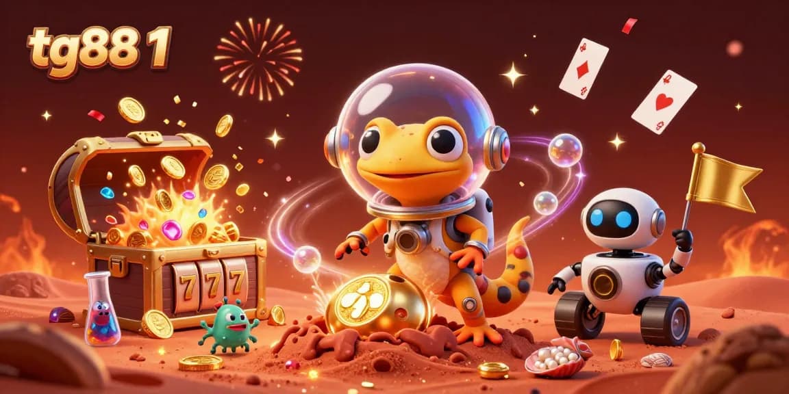 Engage in thrilling jackpots at tg88 1 in a vibrant casino environment under Martian skies.
