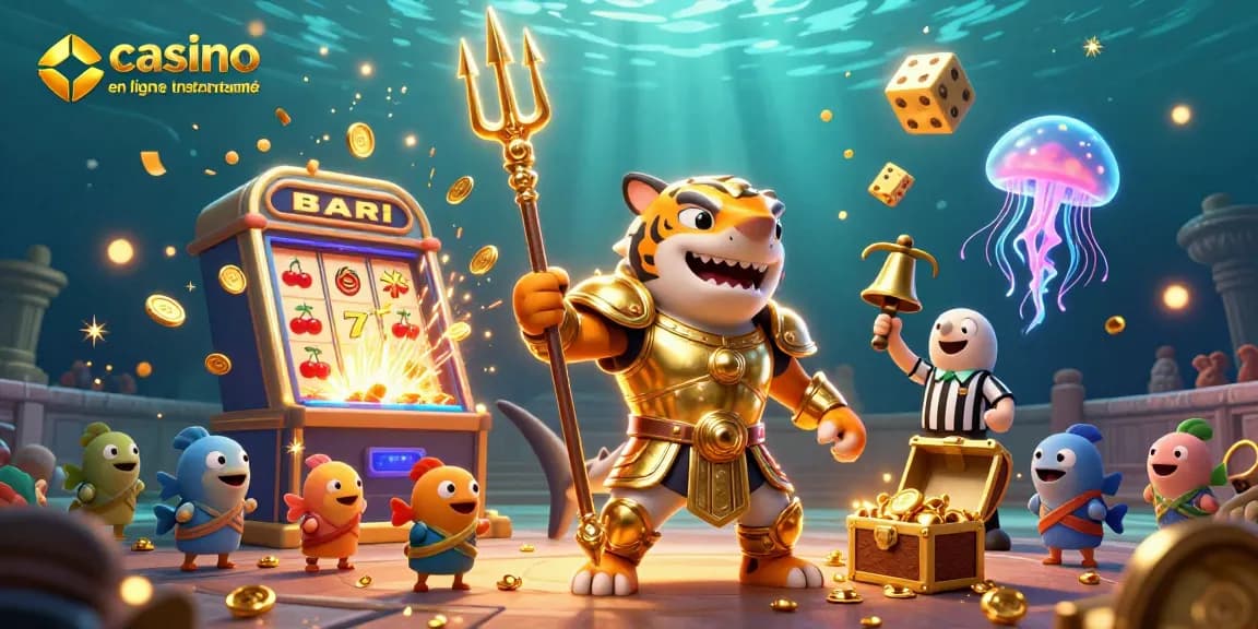 Jouez aux jeux de casino avec des retraits instantanés tout en admirant cette illustration dynamique de requin tigre.