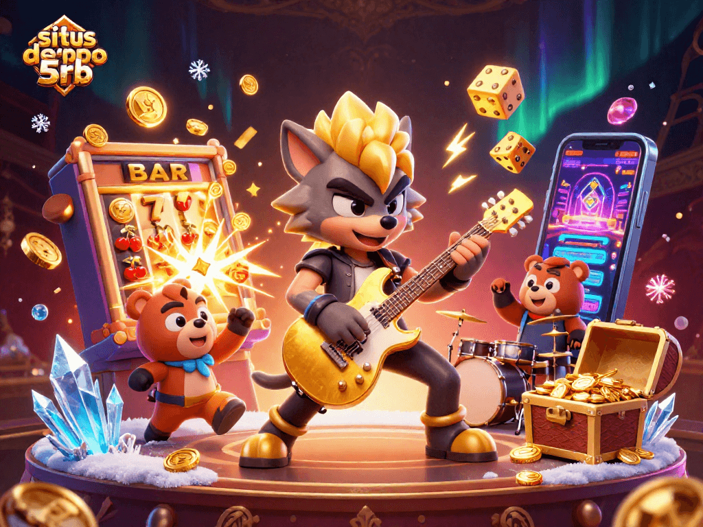 Experience the thrill of situs depo 5rb with an electrifying online casino scene filled with action and excitement.