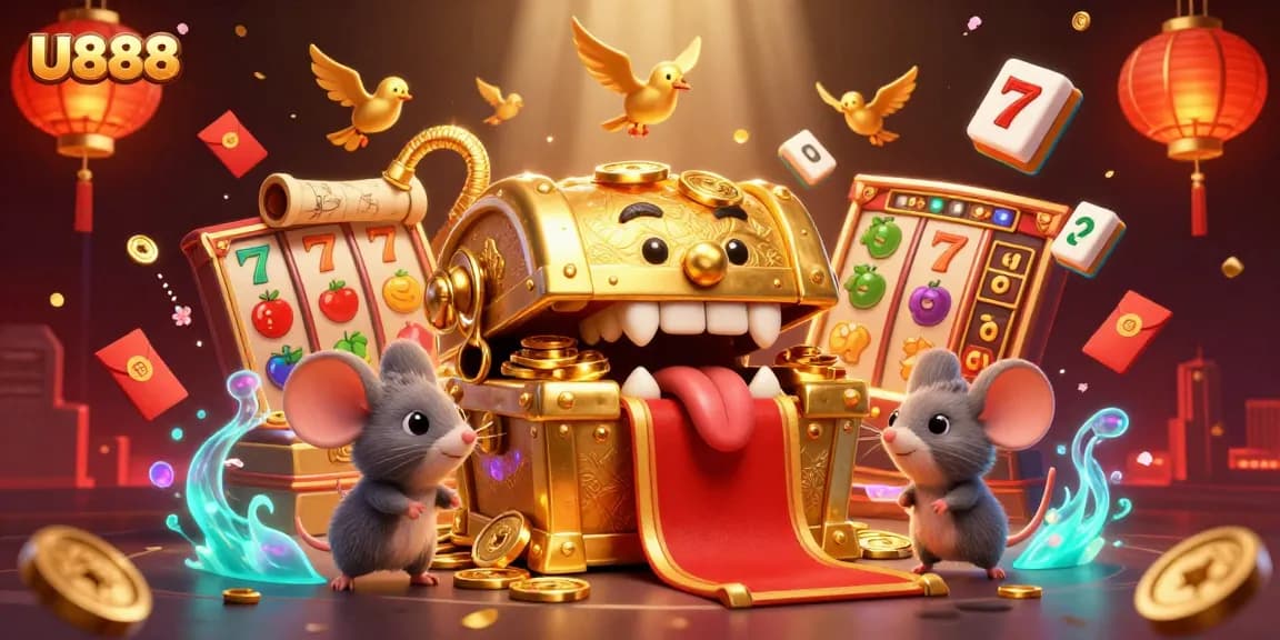 U888's slot gaming experience enhanced with vibrant characters and rich casino elements, showcasing major wins.