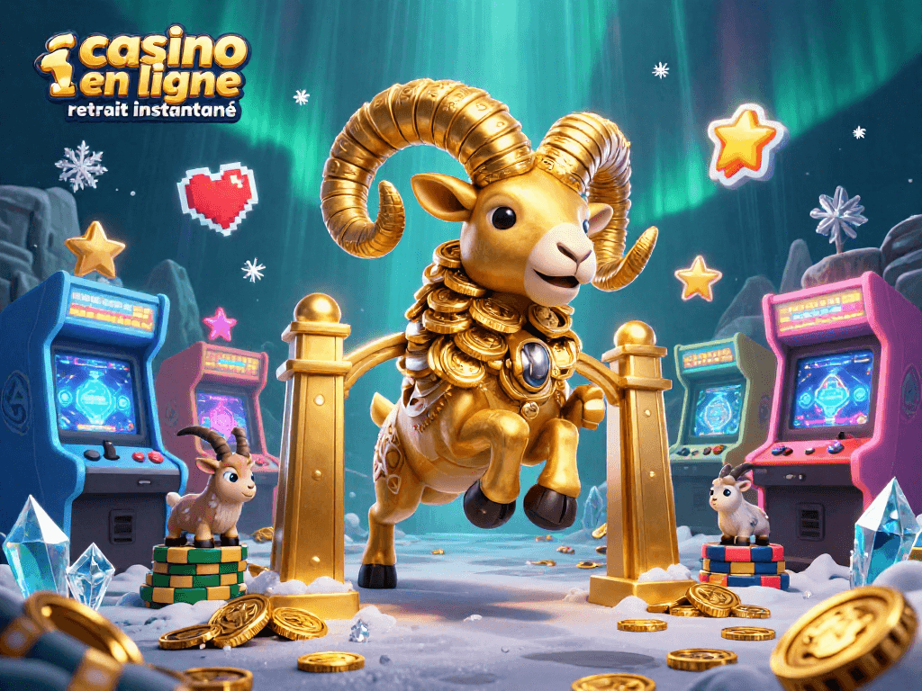 Expérimentez le casino en ligne retrait instantané avec le grand bélier d'or et des machines à sous colorées.