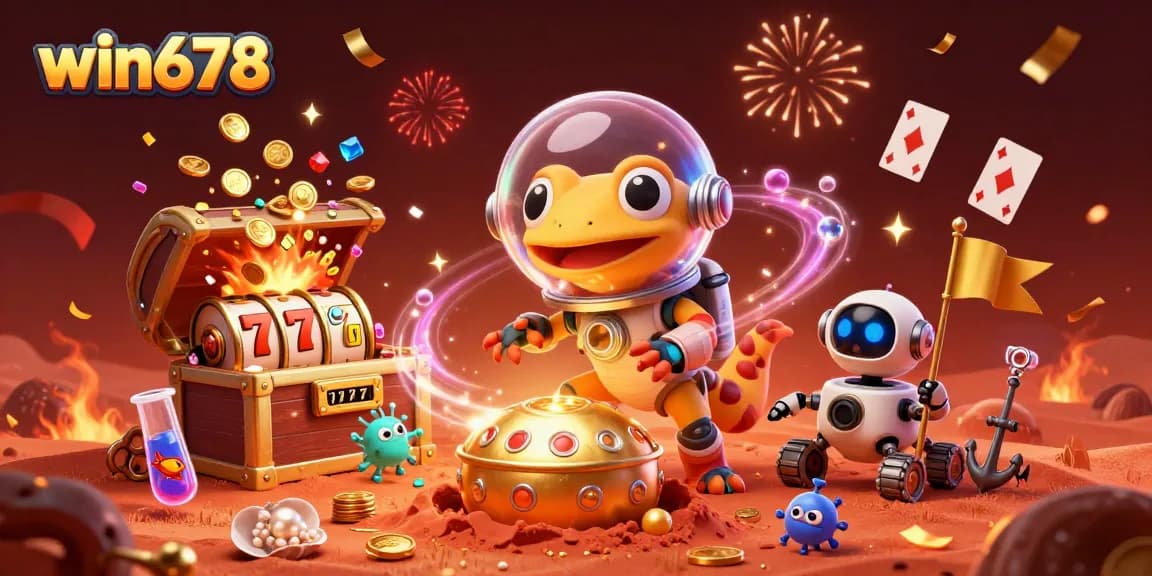 Experience thrilling wins at win678’s vibrant virtual casino in an exciting alien world.