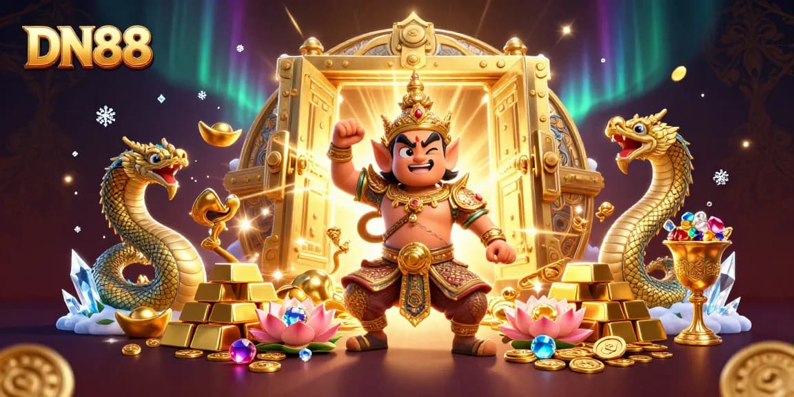 Experience thrilling gaming at DN88 with captivating treasures and vibrant casino elements.