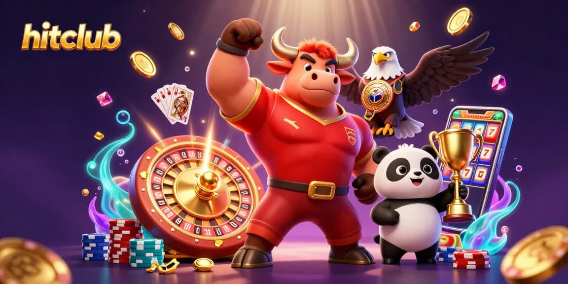 Experience the excitement of hitclub with dynamic casino elements and playful animal mascots.