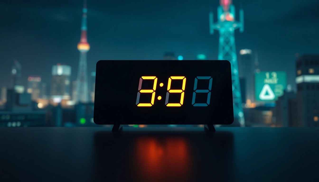 Countdown to o2 3g switch off date with clock highlighted in a tech-futuristic city.