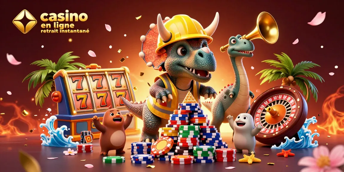 Profitez d'une expérience de jeu avec des casinos en ligne retrait instantané et une illustration festive.