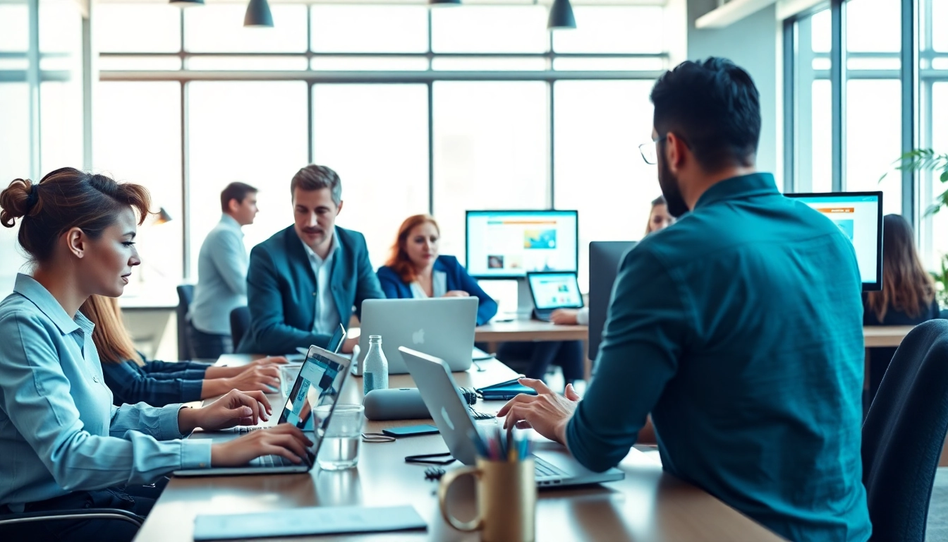 Highlighting the Premium Shopify agency team collaborating effectively in a modern workspace.