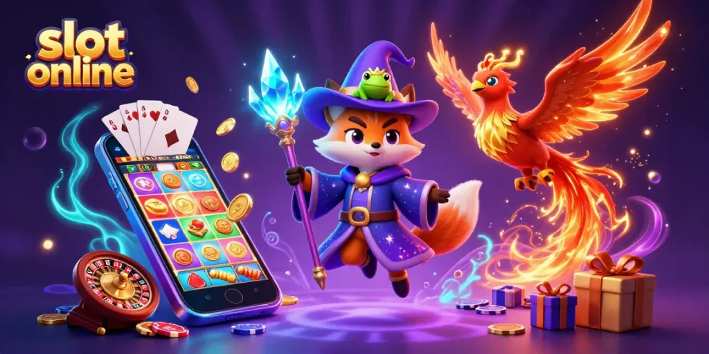 Engage in exciting slot online gameplay with a mystical wizard fox and enchanting slot elements.
