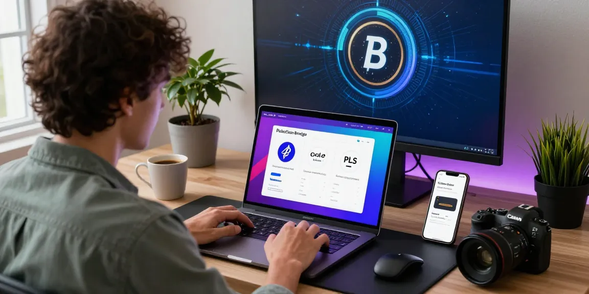PulseChain Bridge interface on laptop at modern workspace.