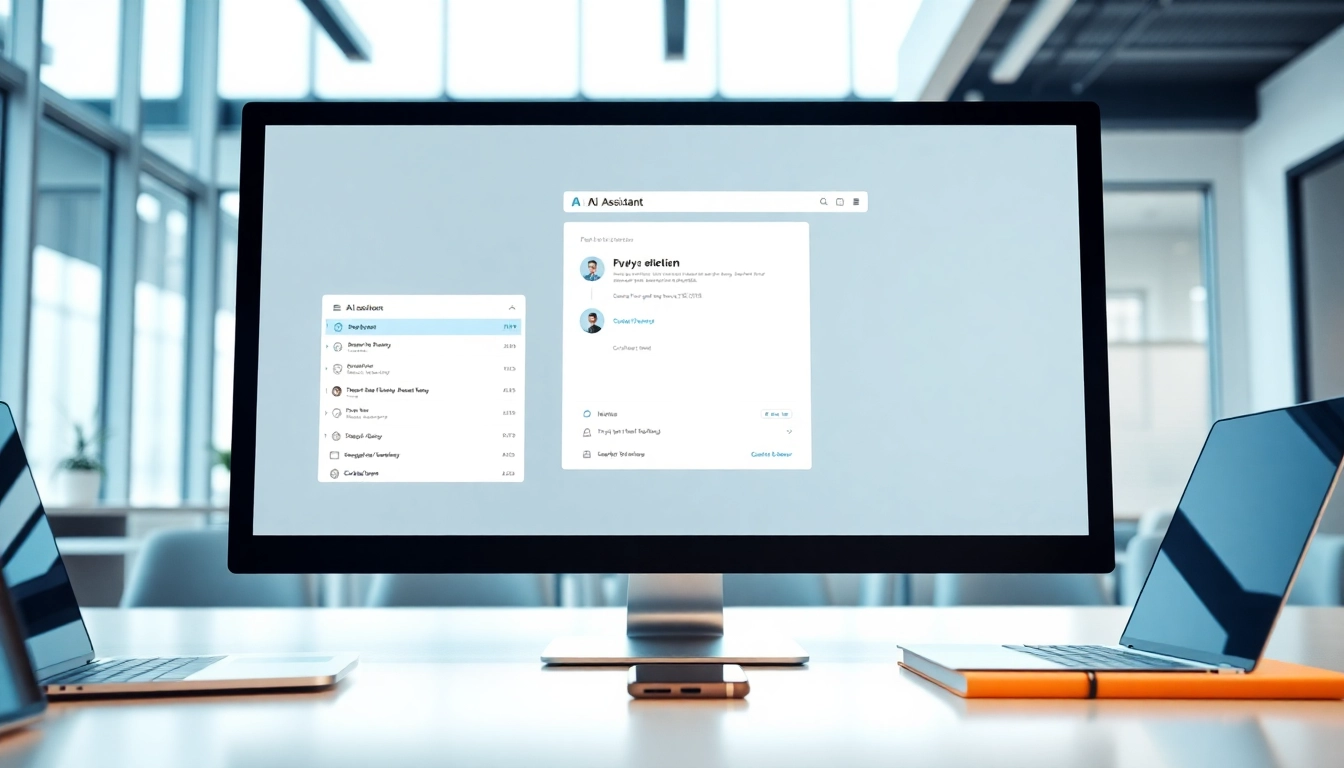 Showcase a Fyxer AI alternative email assistant interface in a modern workspace