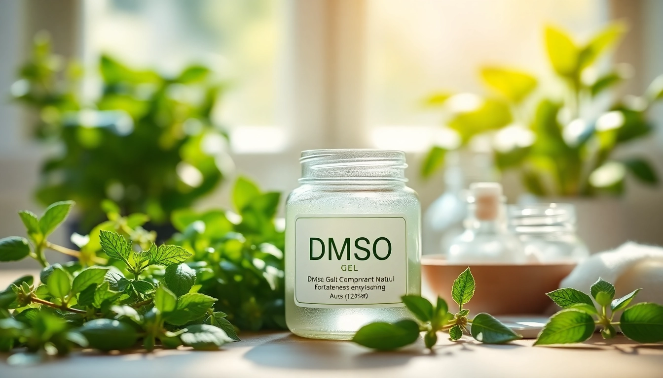 Using dmso gel to promote wellness in a natural, calming setting with fresh herbs.