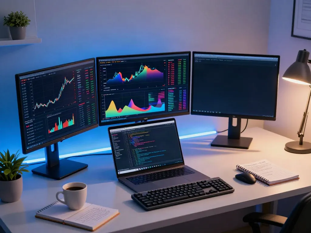 Real-time stock API Python usage in a professional crypto trading workspace with advanced trading tools.