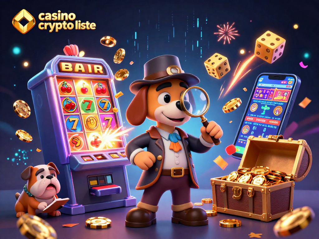 Découvrez la liste des casinos crypto avec cette illustration pleine d'énergie et de détails captivants.
