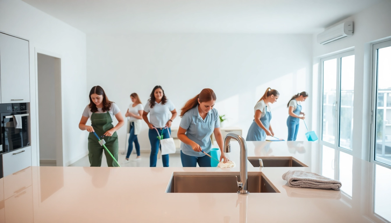 Cleaning professionals performing bond cleaning in a bright, empty home, ensuring a spotless finish.