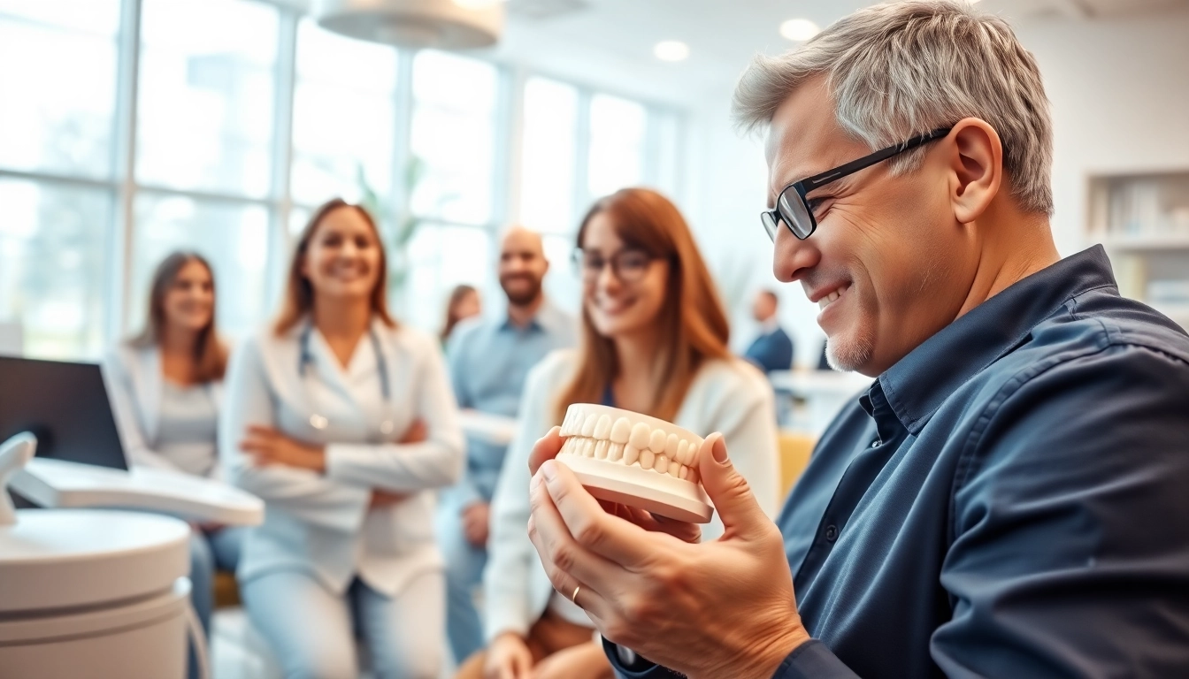 Engaging scene with an orthodontist near me providing consultation in a modern dental clinic.