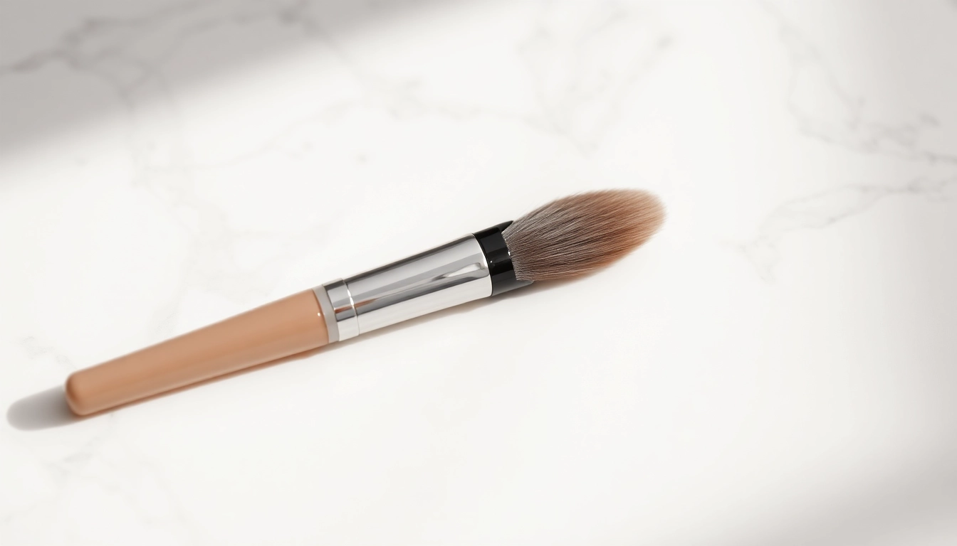 Apply makeup seamlessly using an angled concealer brush for flawless coverage.