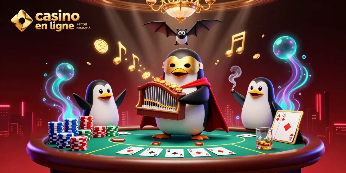 Jouez à un casino en ligne avec retrait instantané avec des personnages de casino animés dans une illustration vibrante.