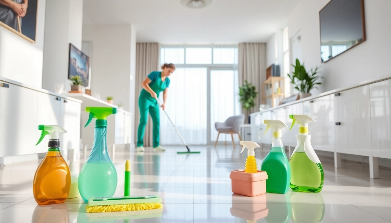Bond cleaning service in action with a professional cleaner showcasing their work.