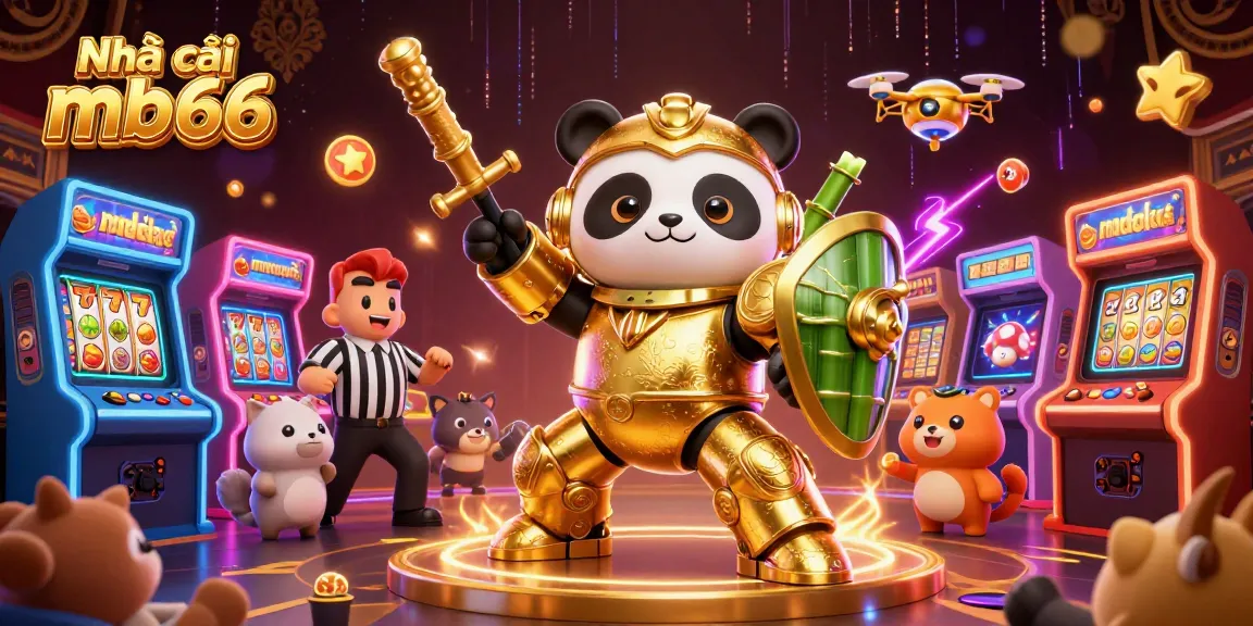Experience the thrill at Nhà cái mb66 with a vibrant casino-themed 3D illustration showcasing various game elements.