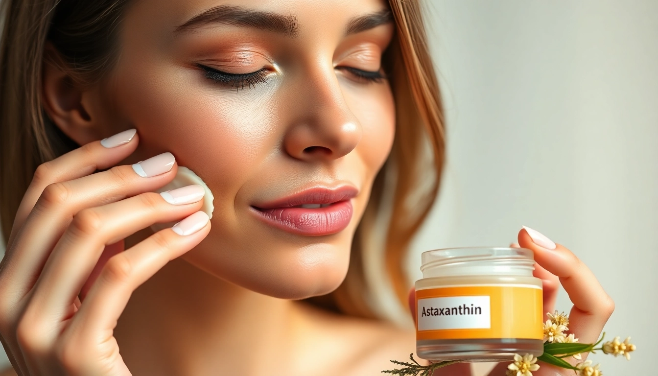 Enhance your skincare with astaxanthin for wrinkles by applying a hydrating moisturizer on glowing skin.