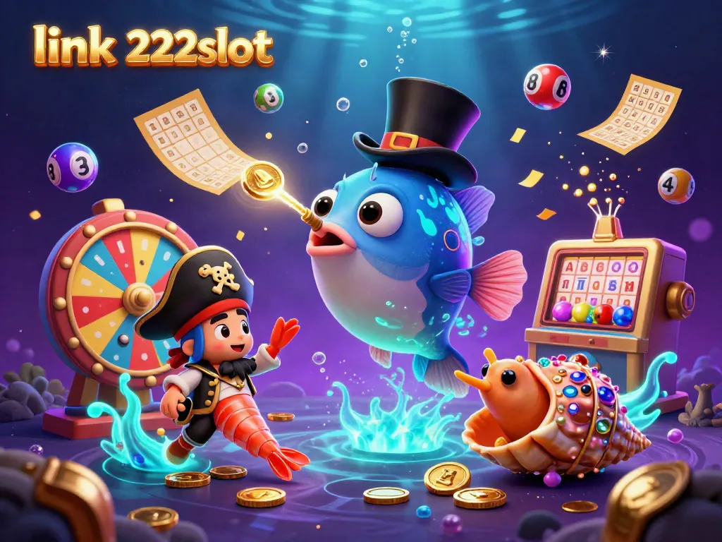 Memenangkan hadiah di 222slot dengan mengumpulkan koin emas dari lemari ikan dan karakter bawah laut lainnya.