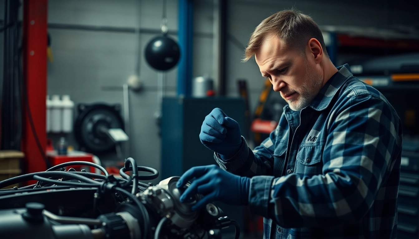 Meccanico che utilizza chiavi a bussola usag per lavorare su un motore, elevando la qualità del lavoro.