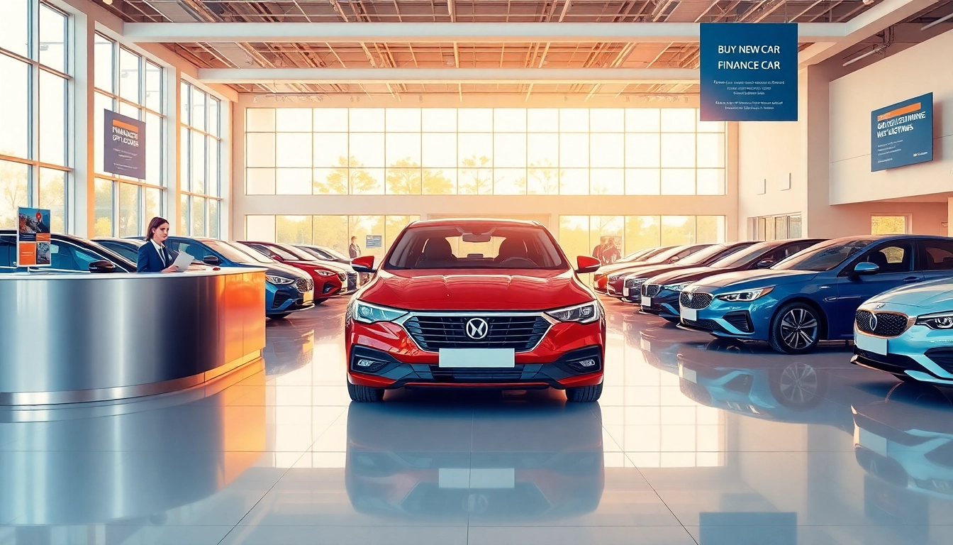 Explore stunning options to Buy New Car in a modern showroom setting.