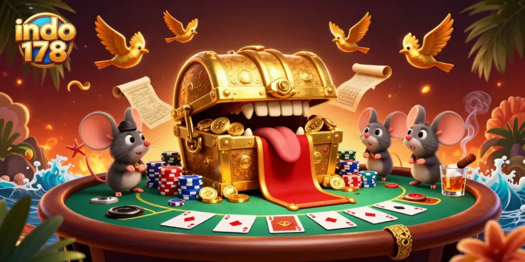 Experience the excitement at indo178 with a treasure chest lure and poker action!