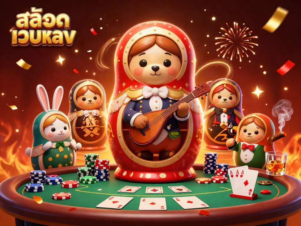 Experience the thrill of สล็อตเว็บตรง with a vibrant 3D illustration of interactive casino elements.