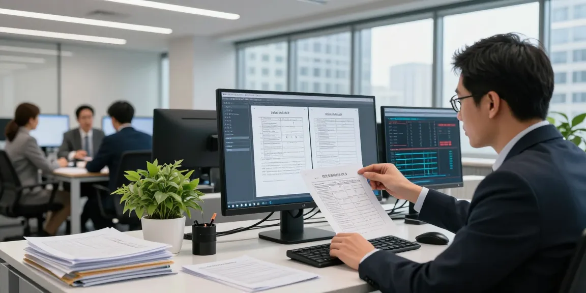 Document fraud detection solution in action with professionals analyzing digital documents and data.